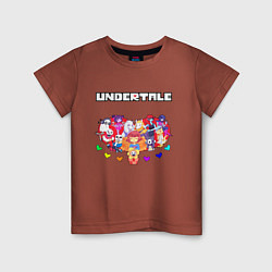 Футболка хлопковая детская UNDERTALE, цвет: кирпичный