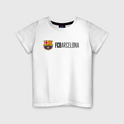 Футболка хлопковая детская Barcelona FC, цвет: белый