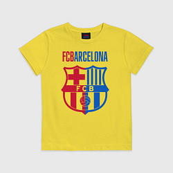 Футболка хлопковая детская Barcelona FC, цвет: желтый