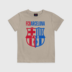 Футболка хлопковая детская Barcelona FC, цвет: миндальный