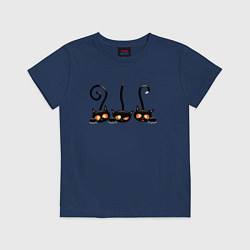 Футболка хлопковая детская Котики, цвет: тёмно-синий