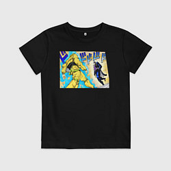 Футболка хлопковая детская Дио идет на забив, цвет: черный