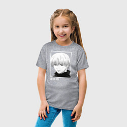 Футболка хлопковая детская Кен Канеки, цвет: меланж — фото 2