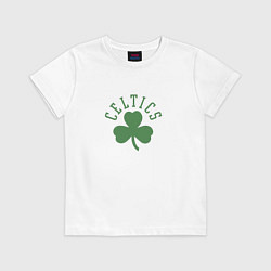 Футболка хлопковая детская Boston Celtics, цвет: белый