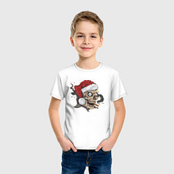 Футболка хлопковая детская Злой Санта, цвет: белый — фото 2