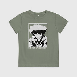 Футболка хлопковая детская Увидимся, космический ковбой, цвет: авокадо