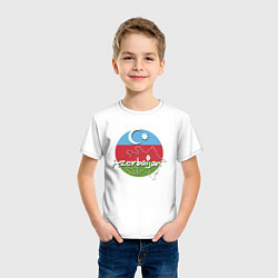 Футболка хлопковая детская Азербайджан, цвет: белый — фото 2