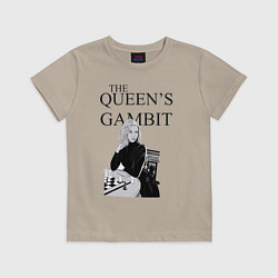 Футболка хлопковая детская The queens gambit, цвет: миндальный