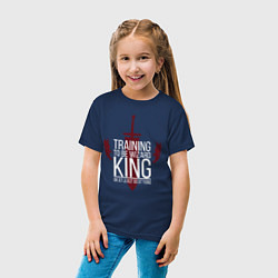 Футболка хлопковая детская Traing to be king, цвет: тёмно-синий — фото 2