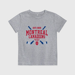 Футболка хлопковая детская Монреаль Канадиенс, цвет: меланж