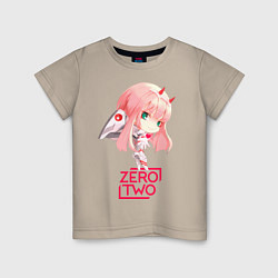 Футболка хлопковая детская Zero-chan, цвет: миндальный