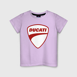 Футболка хлопковая детская Ducati Logo Дукати Лого Z, цвет: лаванда