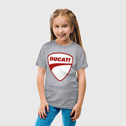 Футболка хлопковая детская Ducati Logo Дукати Лого Z, цвет: меланж — фото 2