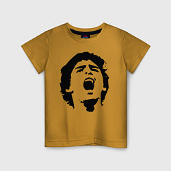 Футболка хлопковая детская Диего Марадона Барселона, цвет: горчичный