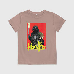 Футболка хлопковая детская DOROHEDORO, цвет: пыльно-розовый