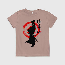 Футболка хлопковая детская Ghost of Tsushima, цвет: пыльно-розовый