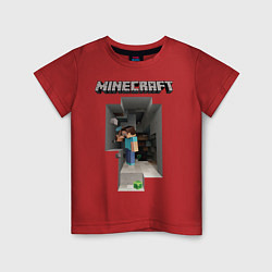 Футболка хлопковая детская Minecraft, цвет: красный