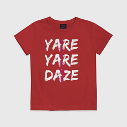Футболка хлопковая детская YARE YARE DAZE, цвет: красный