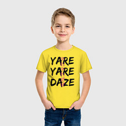 Футболка хлопковая детская YARE YARE DAZE, цвет: желтый — фото 2