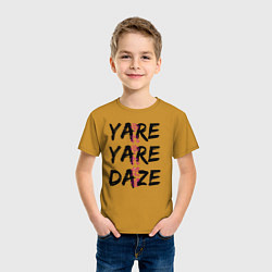 Футболка хлопковая детская YARE YARE DAZE, цвет: горчичный — фото 2