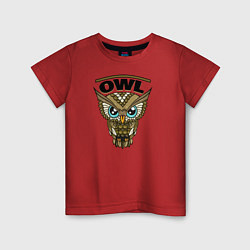 Футболка хлопковая детская Owl, цвет: красный