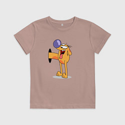 Футболка хлопковая детская Котопес, цвет: пыльно-розовый