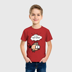 Футболка хлопковая детская Ну типа, чык чырык, цвет: красный — фото 2