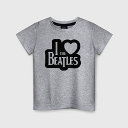 Футболка хлопковая детская I love Beatles - Я люблю Битлз, цвет: меланж