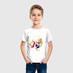 Футболка хлопковая детская Sailor Moon, цвет: белый — фото 2