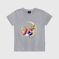 Футболка хлопковая детская Sailor Moon, цвет: меланж