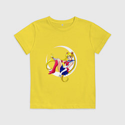 Футболка хлопковая детская Sailor Moon, цвет: желтый
