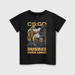 Футболка хлопковая детская CS:GO DUST 2, цвет: черный