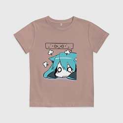 Футболка хлопковая детская Грусть, цвет: пыльно-розовый