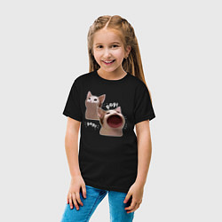 Футболка хлопковая детская Cat Pop - Мем, цвет: черный — фото 2