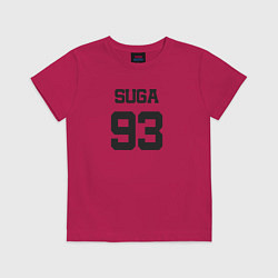 Футболка хлопковая детская BTS - Suga 93, цвет: маджента