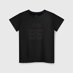 Футболка хлопковая детская BTS - Jimin 95, цвет: черный