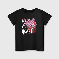 Футболка хлопковая детская Wild at heart, цвет: черный