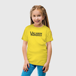 Футболка хлопковая детская Valheim logo, цвет: желтый — фото 2