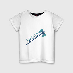 Детская футболка Valheim светлое лого с секирой