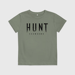 Футболка хлопковая детская HUNT: showdown черный, цвет: авокадо