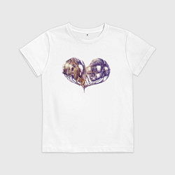 Футболка хлопковая детская Daft Punk, цвет: белый