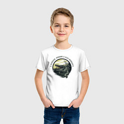 Футболка хлопковая детская Крокодил, цвет: белый — фото 2