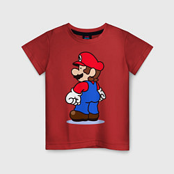 Футболка хлопковая детская Марио, цвет: красный