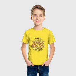 Футболка хлопковая детская AC DC HIGH VOLTAGE, цвет: желтый — фото 2