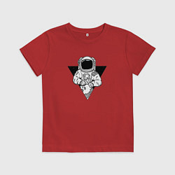 Футболка хлопковая детская Космонавт, цвет: красный