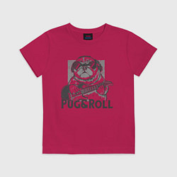 Футболка хлопковая детская Pug & Roll, цвет: маджента
