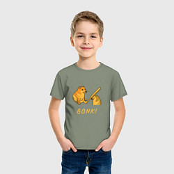 Футболка хлопковая детская Doge Bonk go to horny jail, цвет: авокадо — фото 2