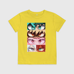 Футболка хлопковая детская MY HERO ACADEMIA MHA, цвет: желтый