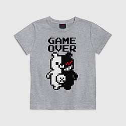 Футболка хлопковая детская MONOKUMA GAME OVER, цвет: меланж