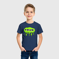 Футболка хлопковая детская Токсик toxik, цвет: тёмно-синий — фото 2